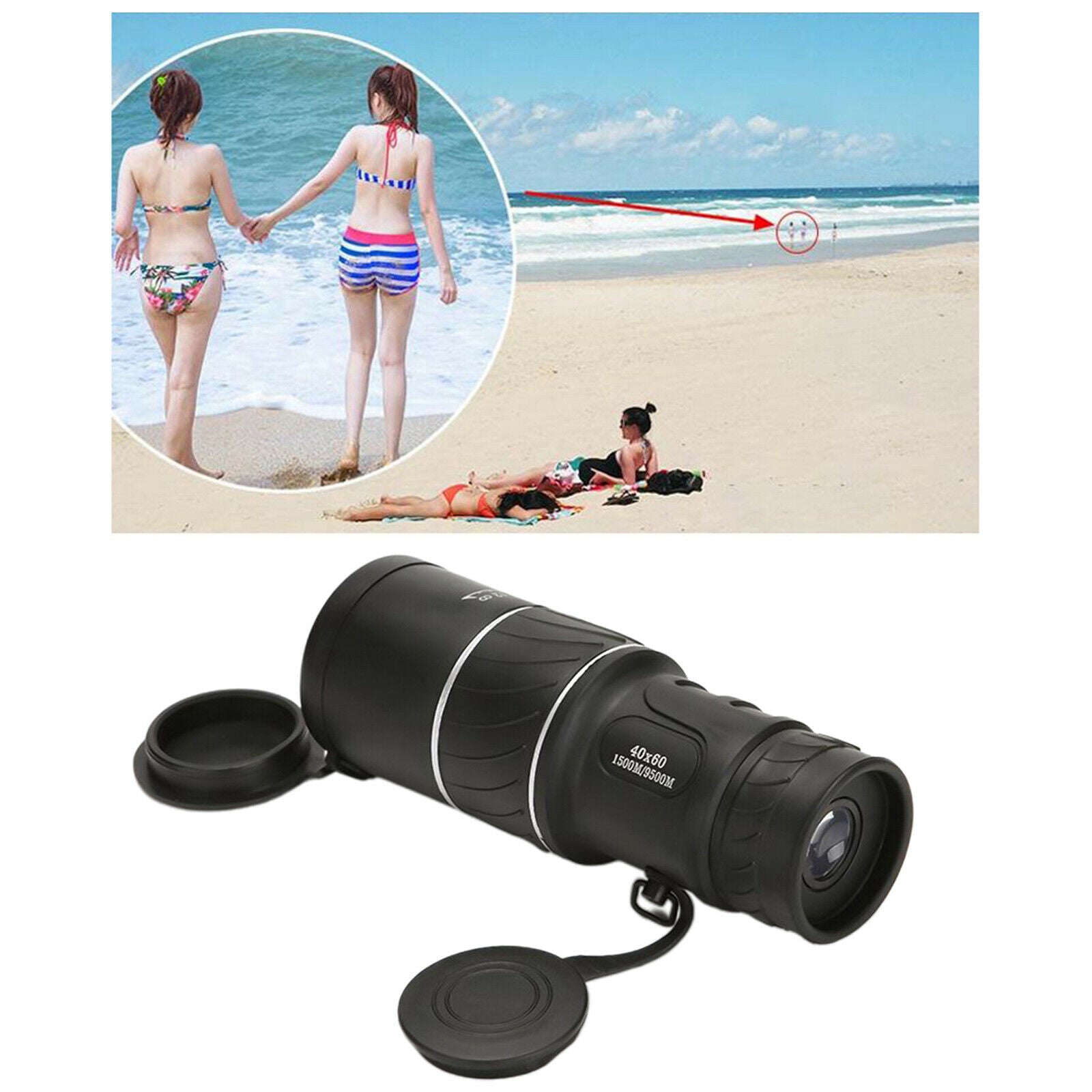 9500m 40X60   HD Monocular Telescope with Durable and Clear FMC