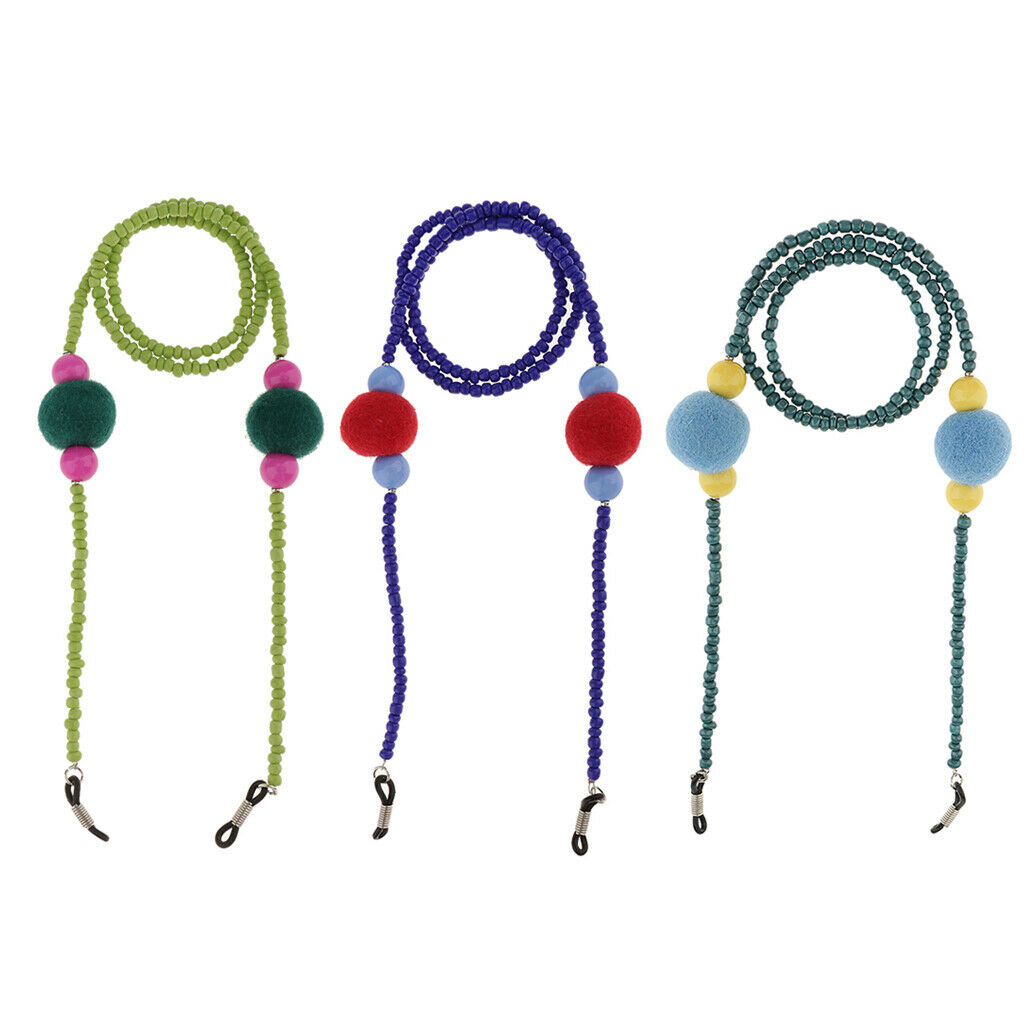 3pieces Eyeglass Sunglasses Spectacle Glasses Chain Neck Cord Holder Lanyard