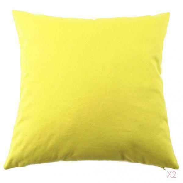 45cm * 45cm Cotton Linen Pillow Case Throw Pillowcase Home Car Decor Yellow