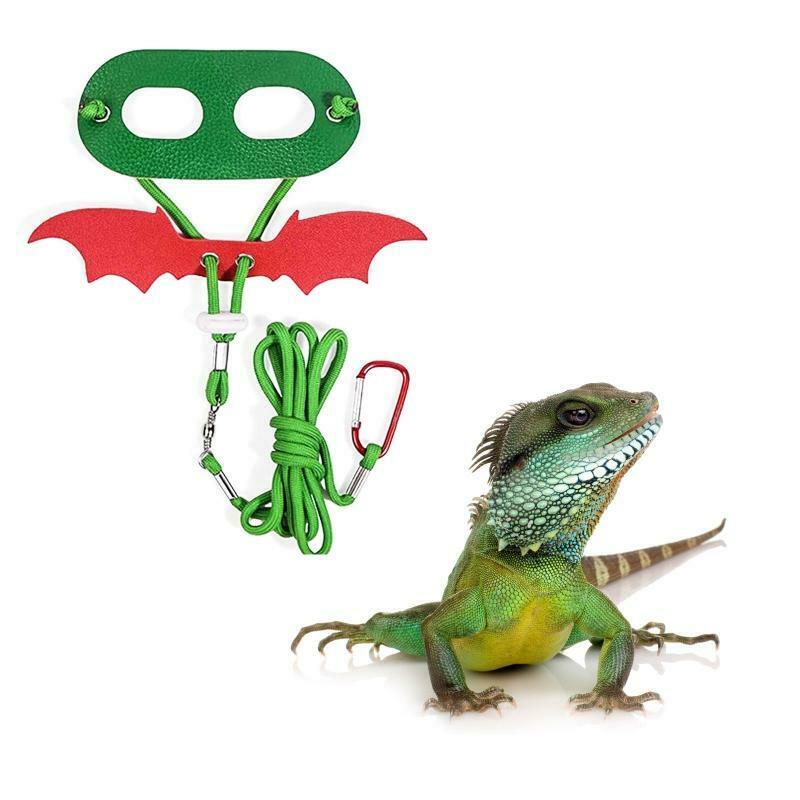 Adjustable Lizard Leash Harness Set Christmas Bearded Dragon Leather Costume