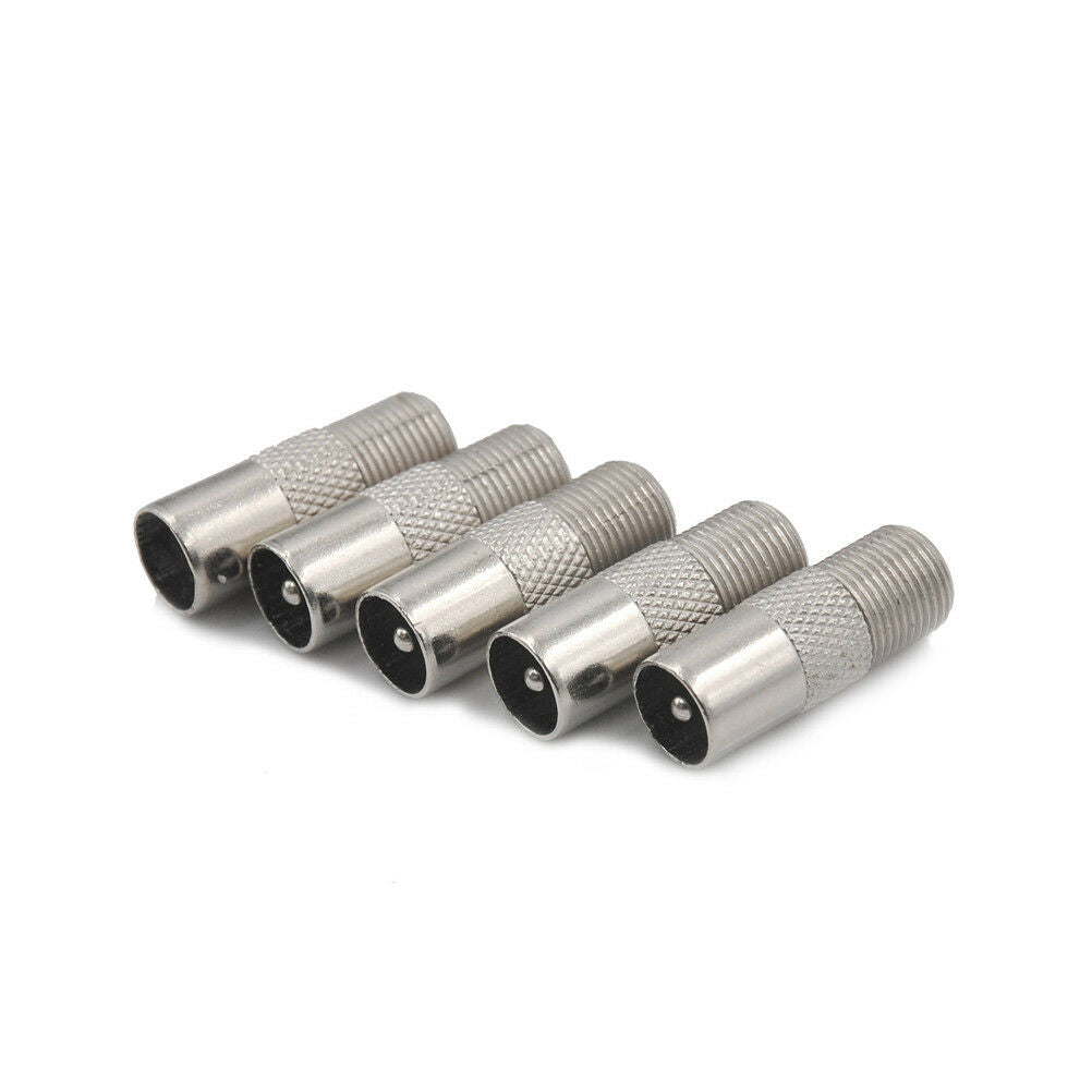 5Pcs F Type Female To TV Aerial RF Coaxial Male Connector Adapter Plu.l8