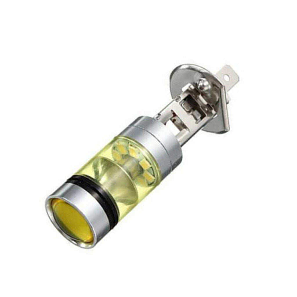 2pcs Fog Lights H1 100W Yellow Projector Lamp Bulbs Duct Car
