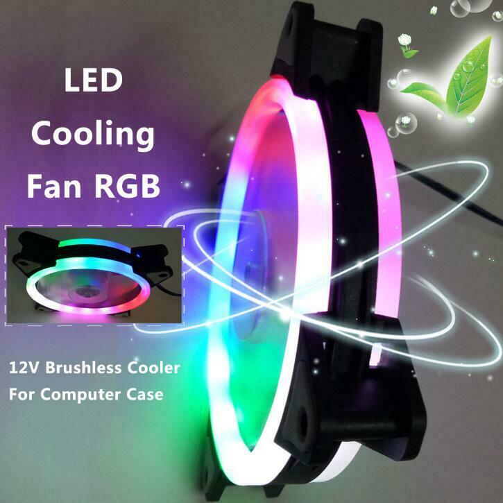 120mm White LED Cooling Fan 12V 4Pin to 3Pin RGB Computer Case PC CPU