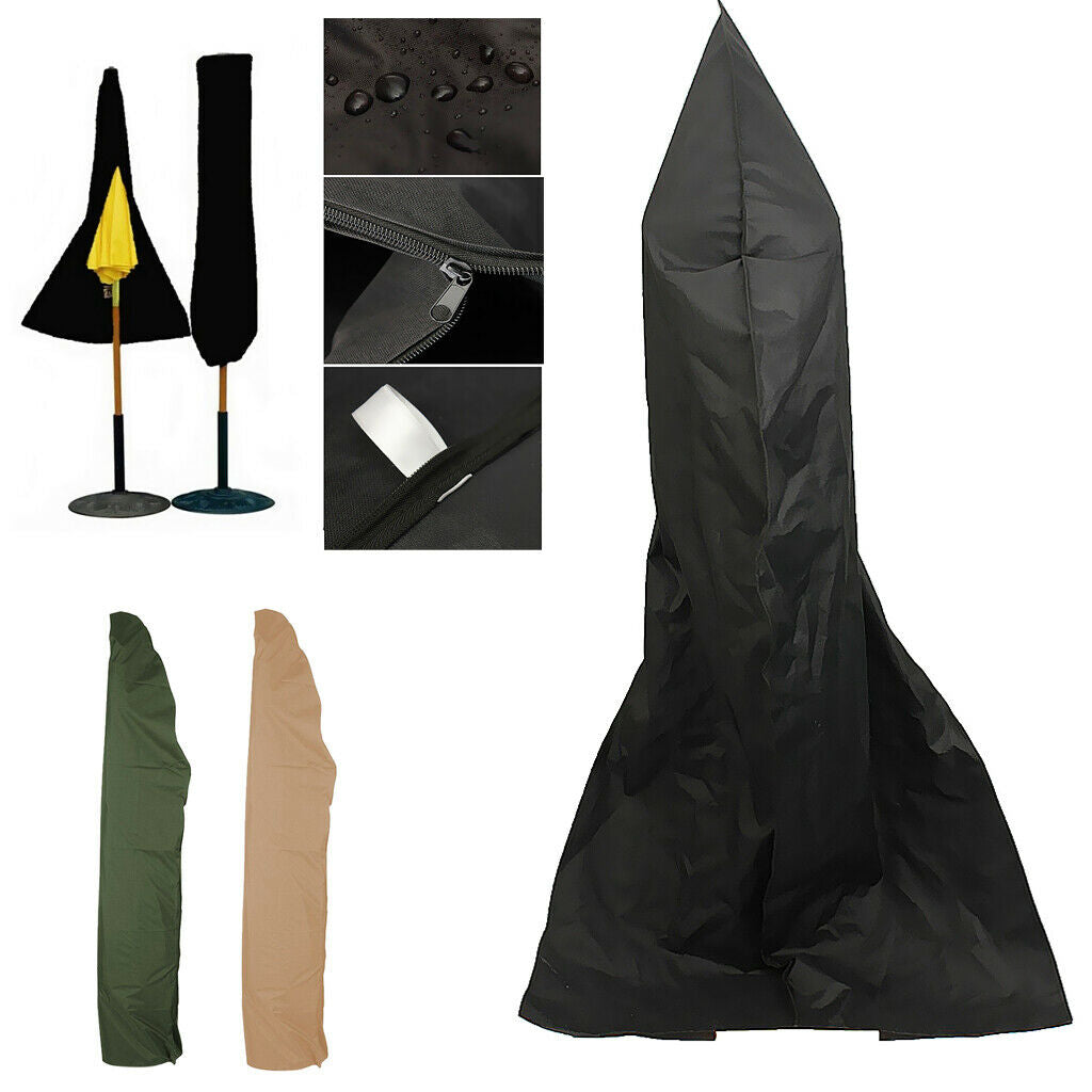 Black Parasol Cover Garden Umbrella Protective Weather Cover Waterproof