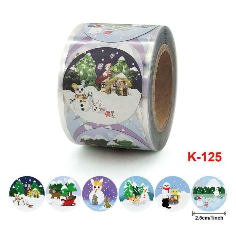 250 Pcs Round Glitter Christmas Label Stickers Present Package Decor Craft