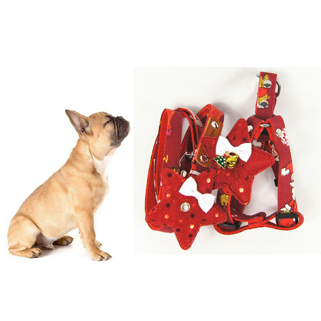 Christmas Dog Traction Pet Triangle Chest Strap Set Outdoor Walking Red