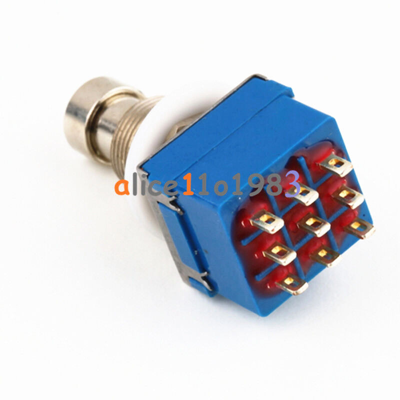 2PCS 9Pin 3PDT Guitar Effects Pedal Box Stomp Foot Metal Switch True Bypass AL