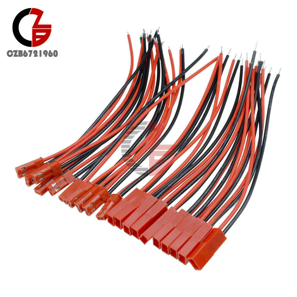 10 Pairs JST Plug Lead socket Connector Cable Wire Line 10cm Male+Female for RC