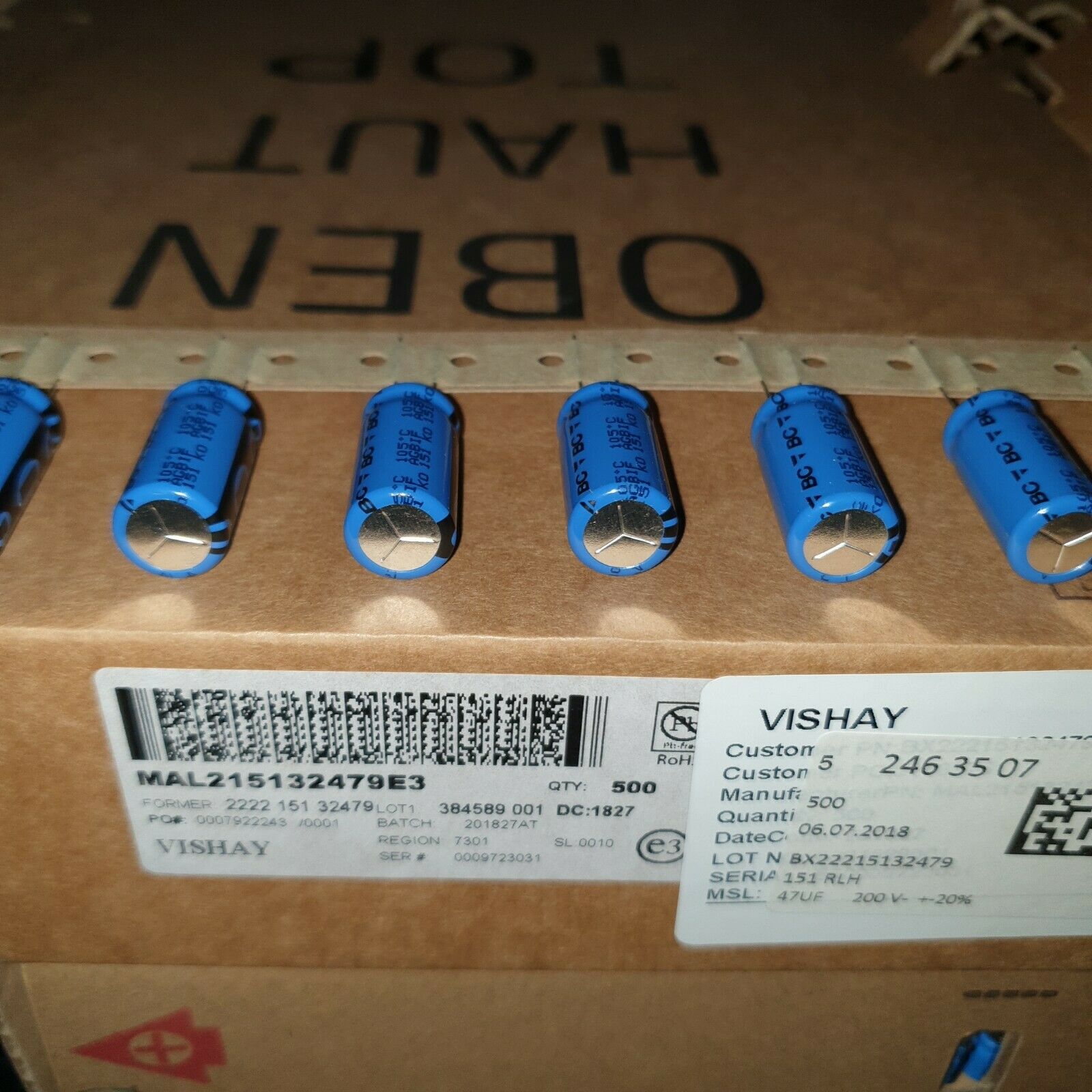 10pcs NEW BC VISHAY 151 RLH 47uF 200V 105C 3000H 105C LONG LIFE TUBE AMP CAPS!