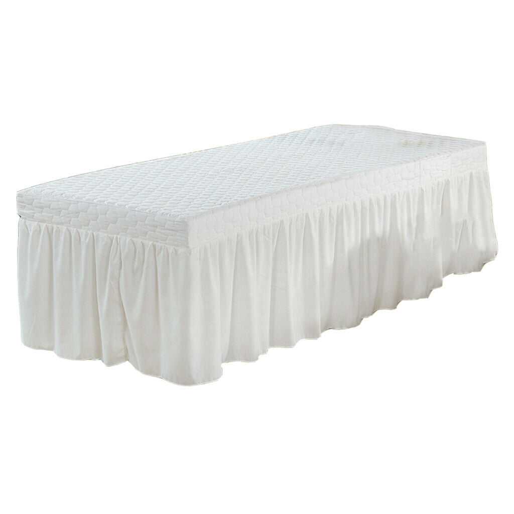 Massage Table Skirt Facial Cosmetic Bed Valance Sheet Cover 73x28" White