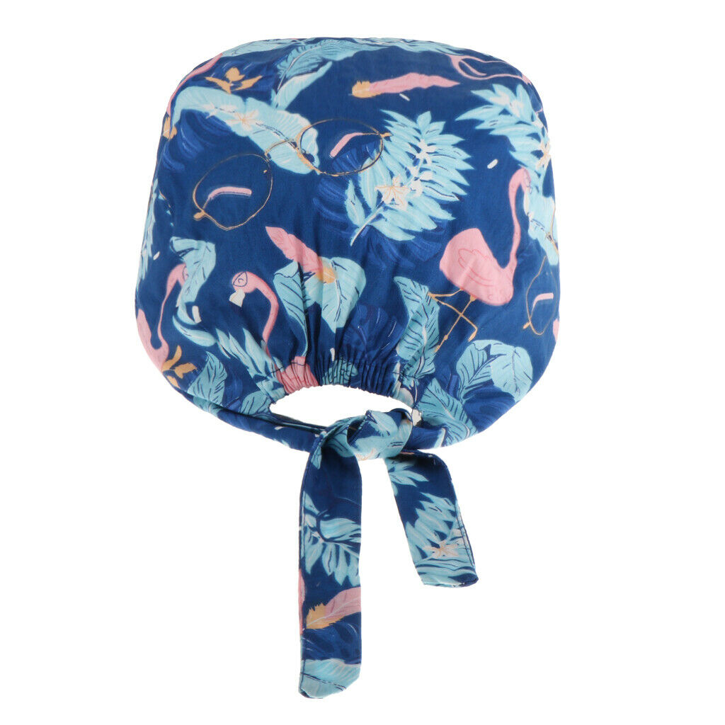 Womens Mens Cotton Adjustable Flamingo Printed Nurse Scrub   Chemo