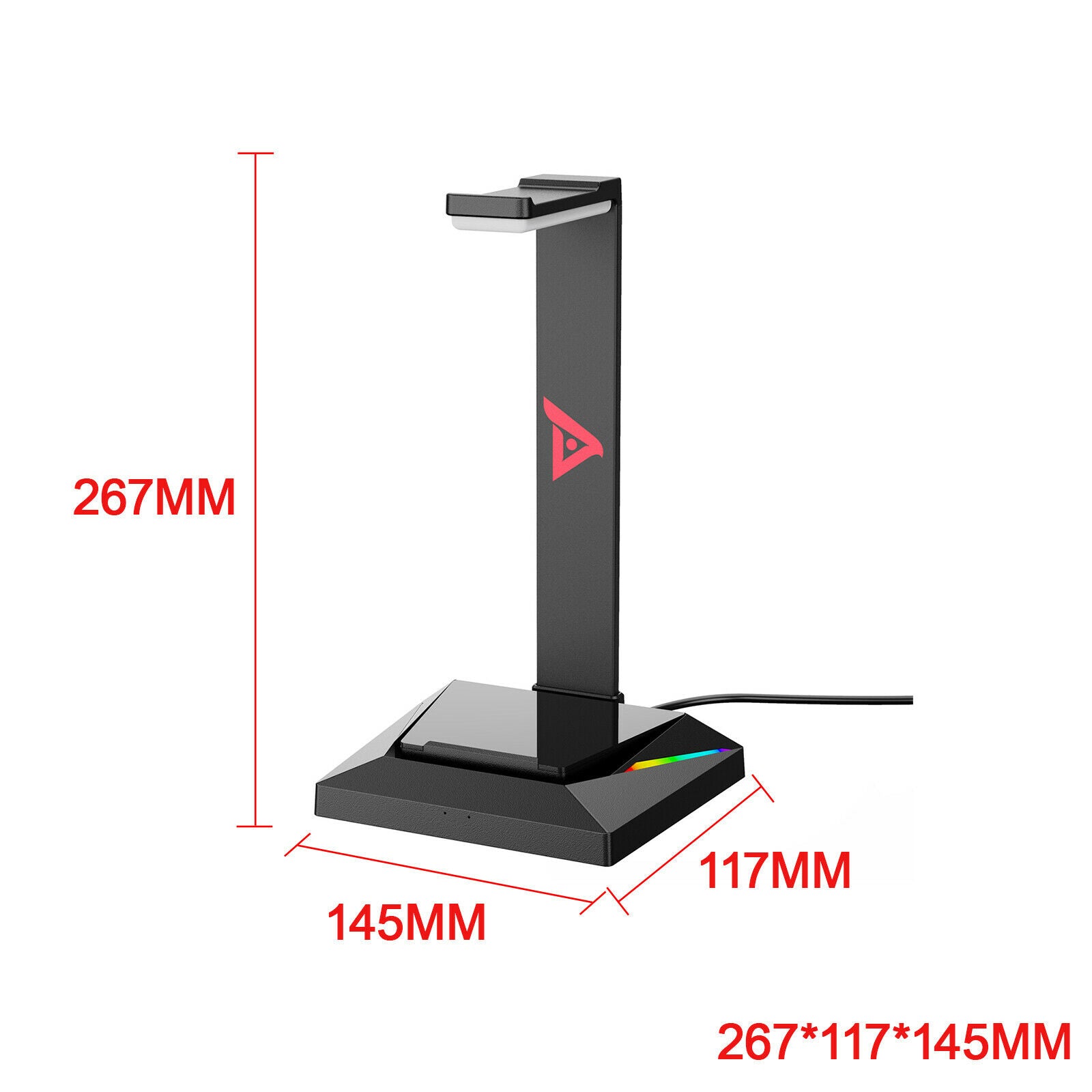 Gaming Headphone Holder Durable with 2 USB Ports Universal for Table Desk