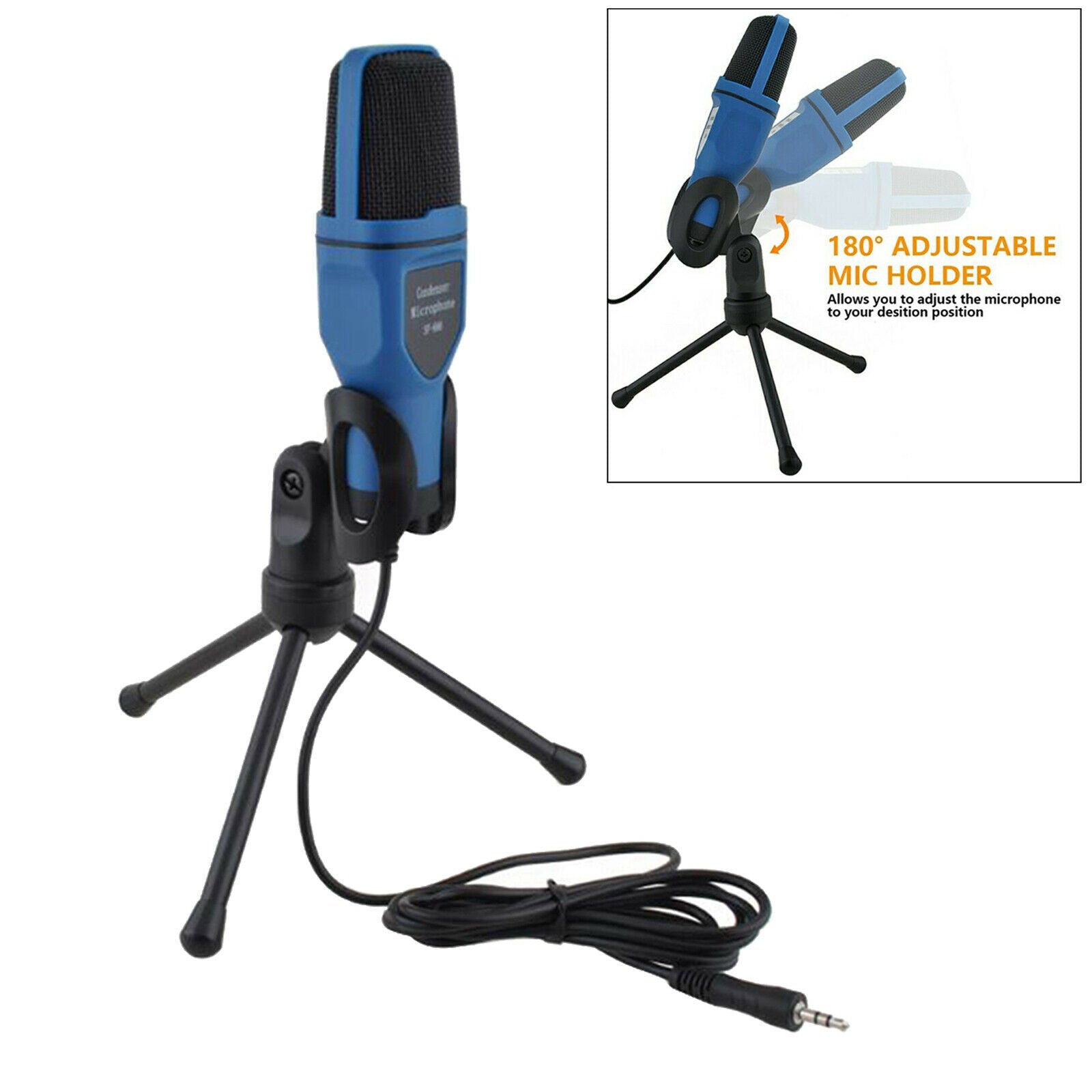 Condenser Studio Microphone Mic with Tripod Stand for Sound Podcast Vocal Record
