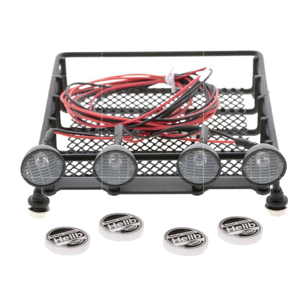 155*110*40mm Metal Roof Rack w/ Round LED Light & Lampshade for 1/10 RC Car