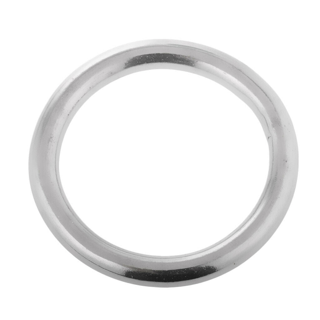 2pcs Boat Marine Stainless Steel Welded Polished O Rings 40mm & 30mm Diameter