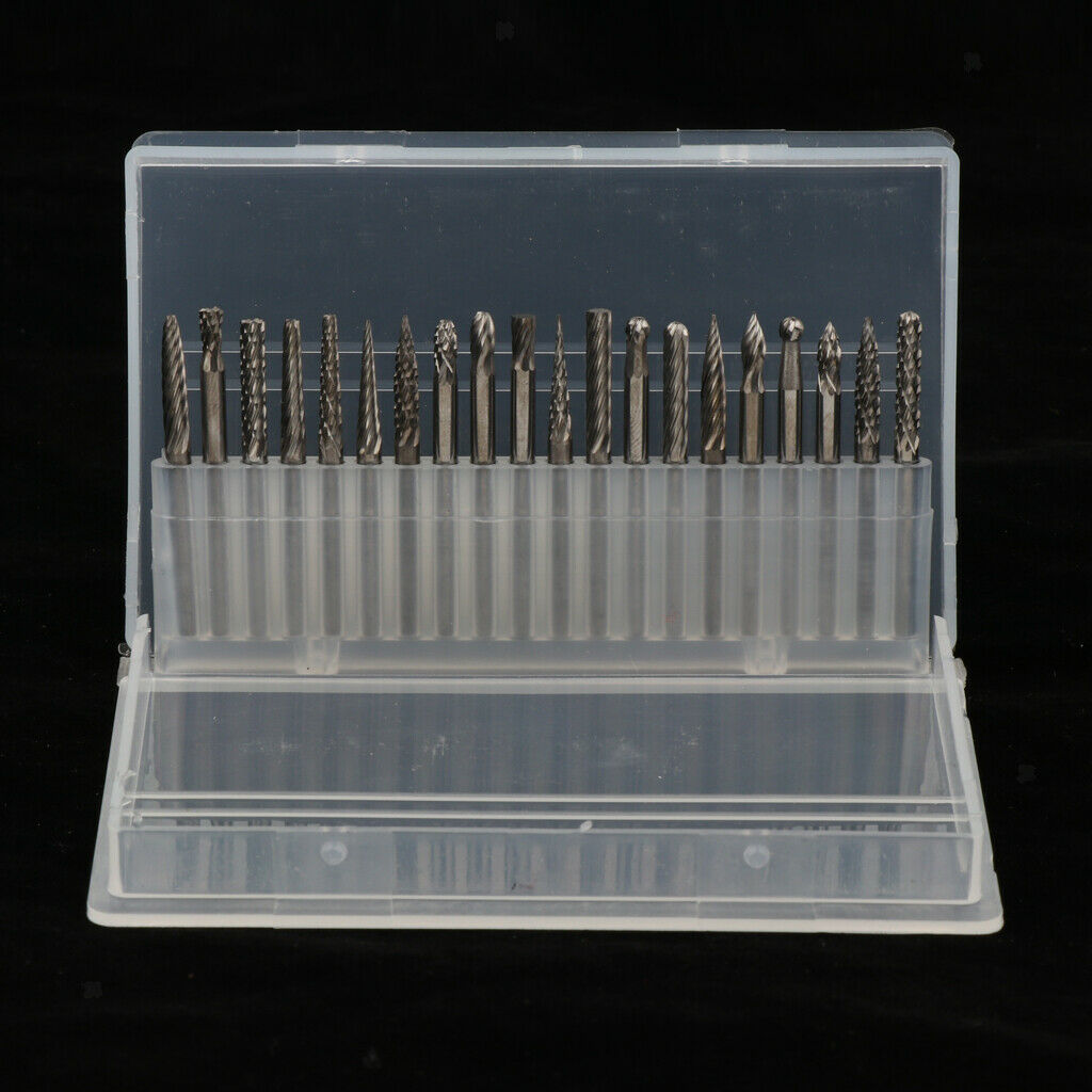 20 Pieces Tungsten Carbide Cutter Rotary Burr Set CNC Engraving Bit Set