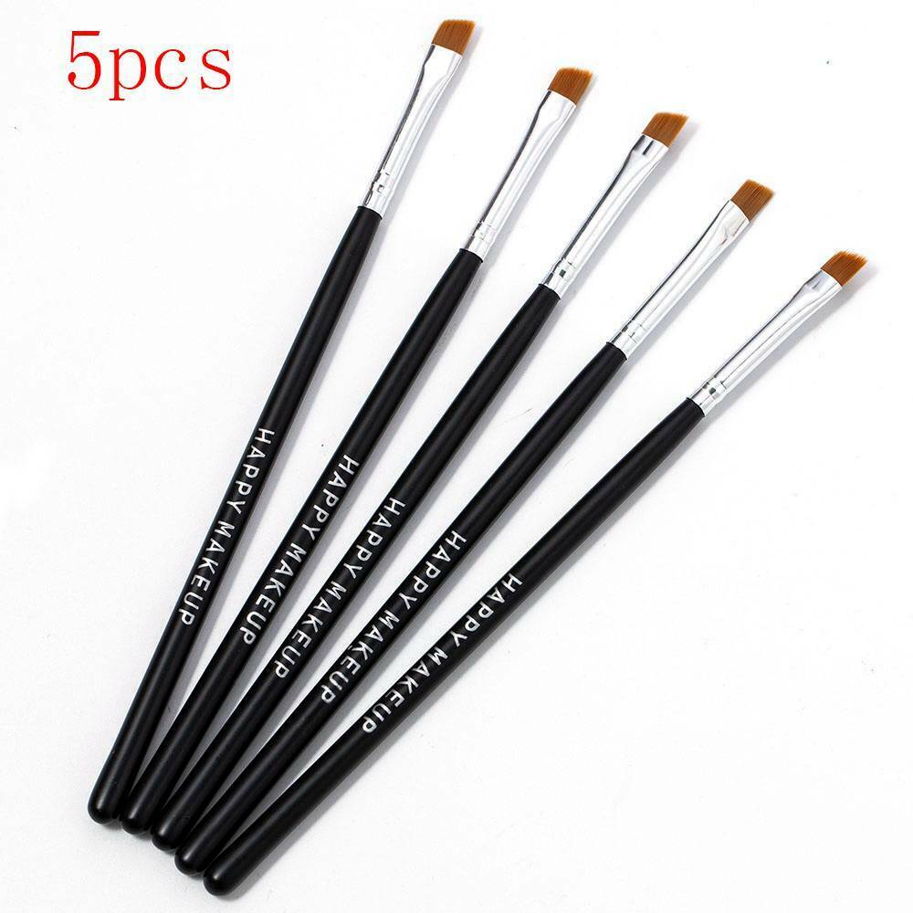 5 x Eyebrow Inclined Flat Angled Brush Eyeliner Eyeshadow Eye Brow Makeup Tools~