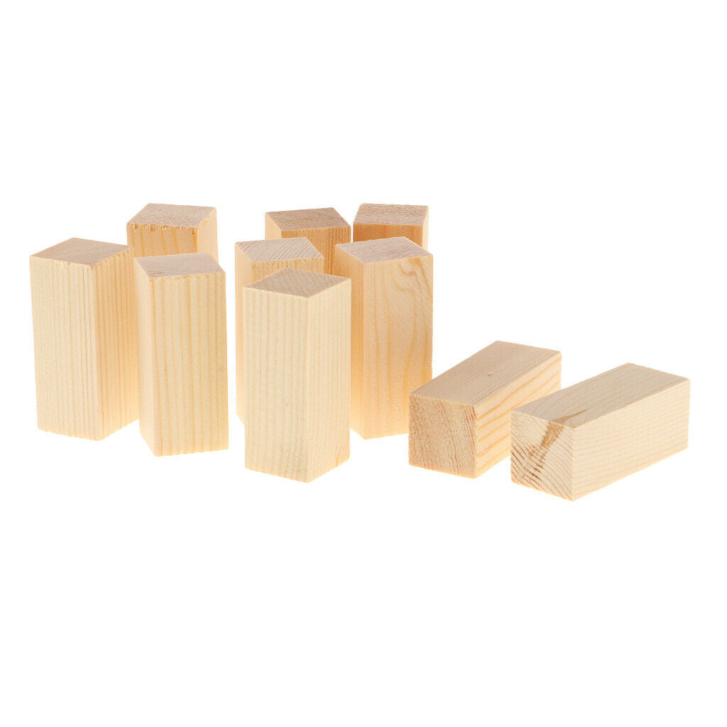 10Pc Balsa Wood Blocks Rods (5cm) Height for DIY Wood Craft Woodworking Modeling