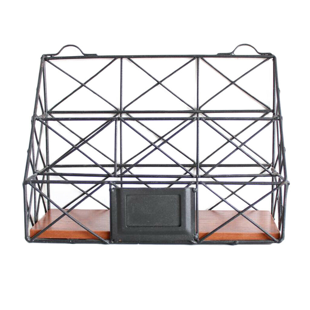 Desktop Storage Shelves Racks Wall Hanging Book Magazine Holder Double