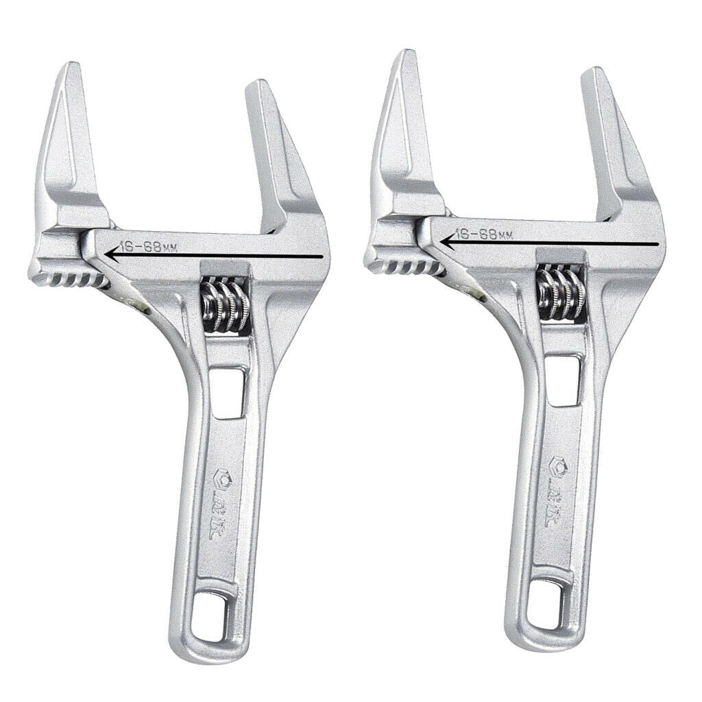 2x 8" Adjustable Spanner Wrench Bathroom Wrench Pipe Plumbers Tool 8-68mm