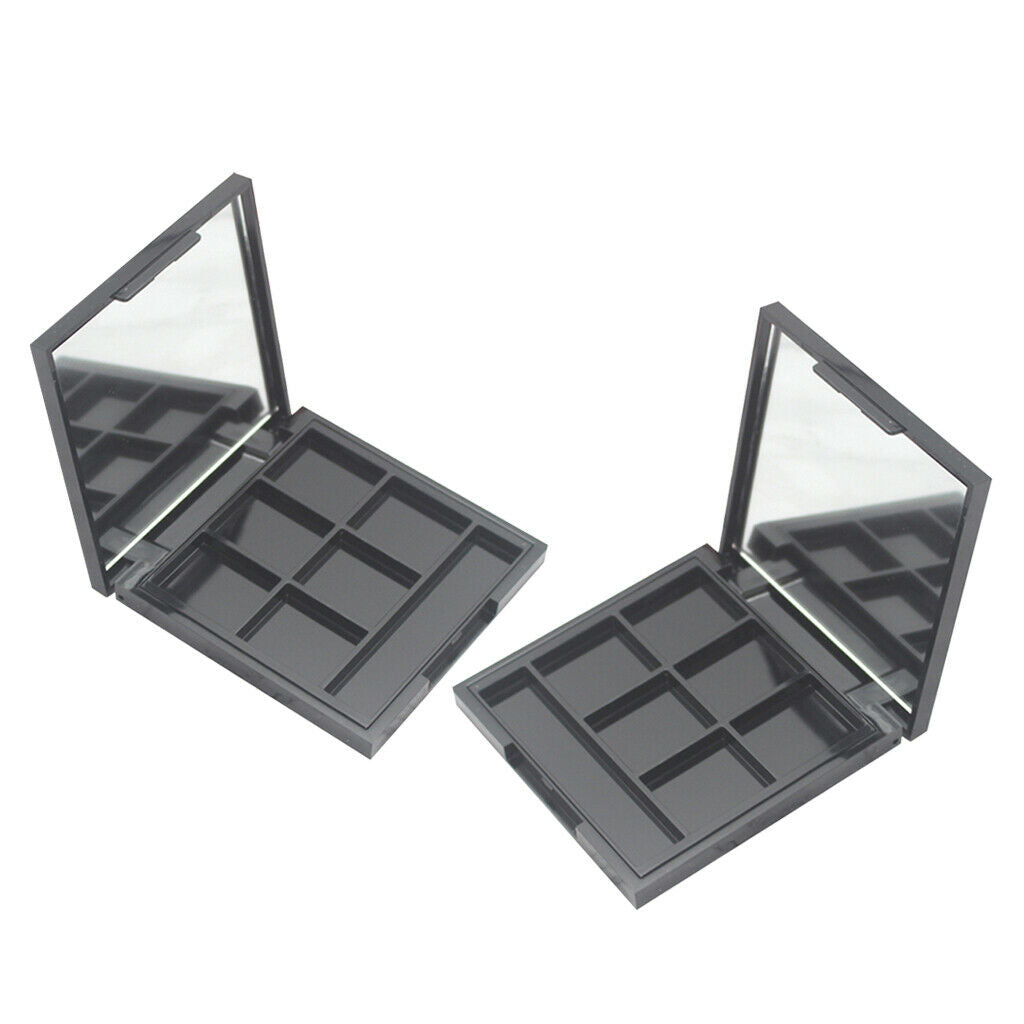 Pack of 2 6 Slots Plastic Eyeshadow Palette Tray DIY Eye Shadow Powder Case