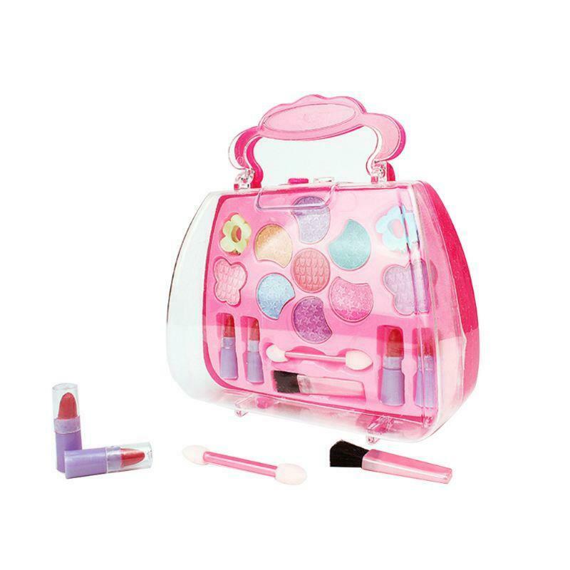Safe Non Toxic Children Girl Princess Makeup Set Eyeshadow Lipstick Brush Kit