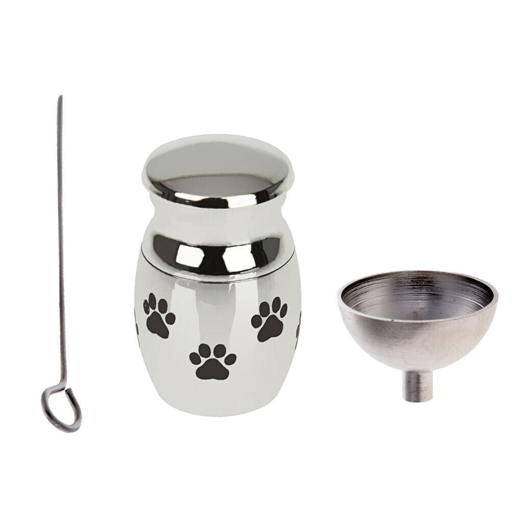 Small Cremation Memorial Keepsake Urn Ash Holder Container Jar(Paw Printed) +