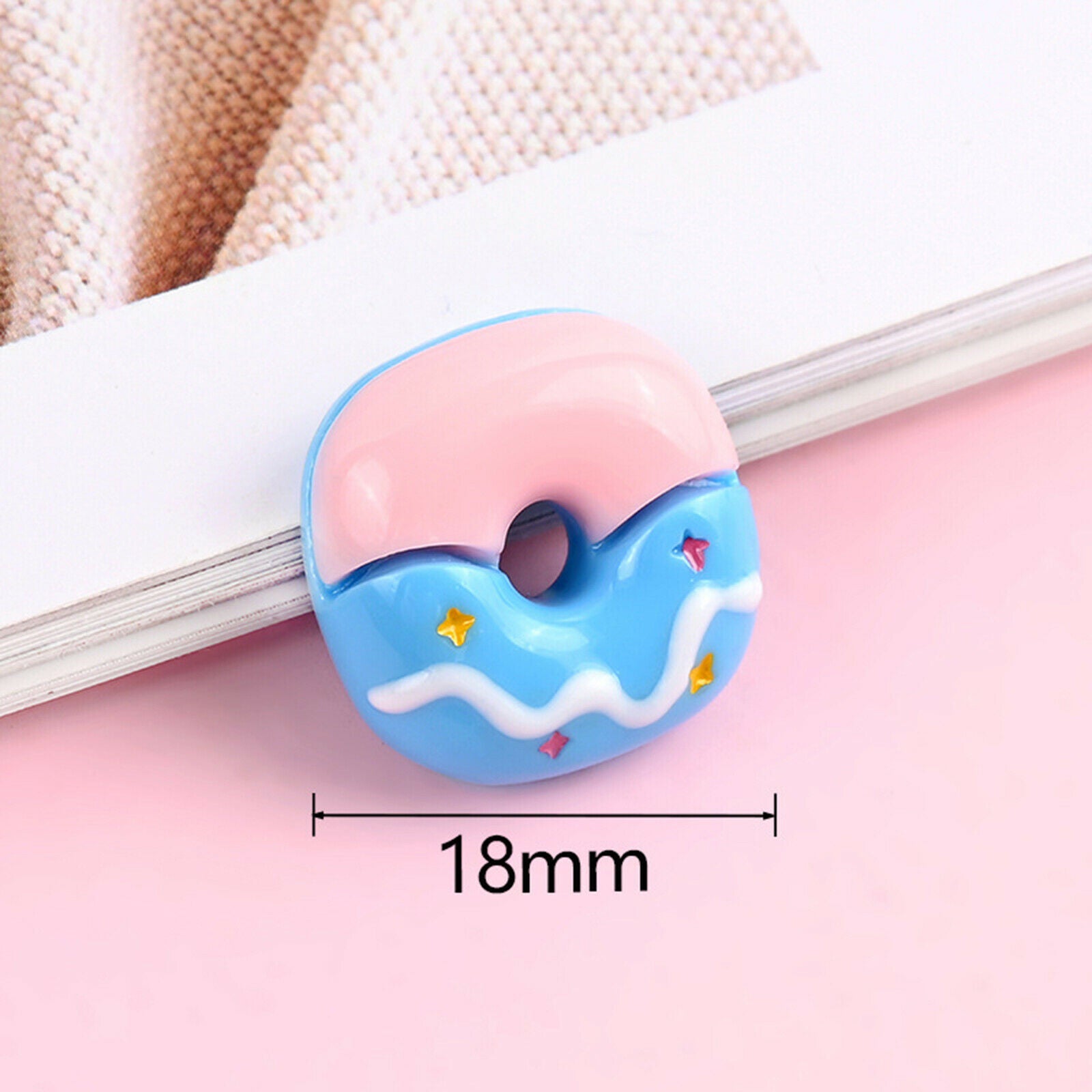 30Pack Doughnut Flatback Buttons Cabochons DIY Cardmaking Phone Case Decor