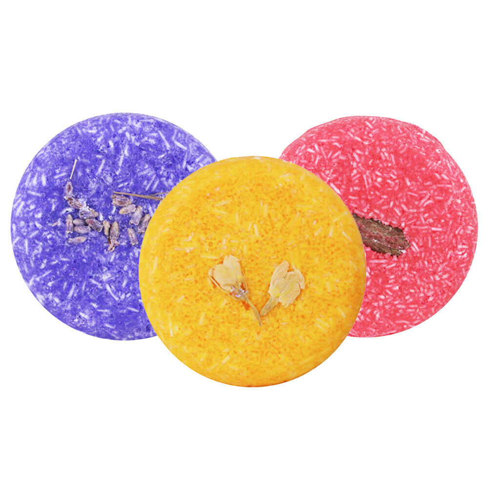 3Pcs 100% Natural Handmade Solid Shampoo Soap Bar Plant Essence Fragrance