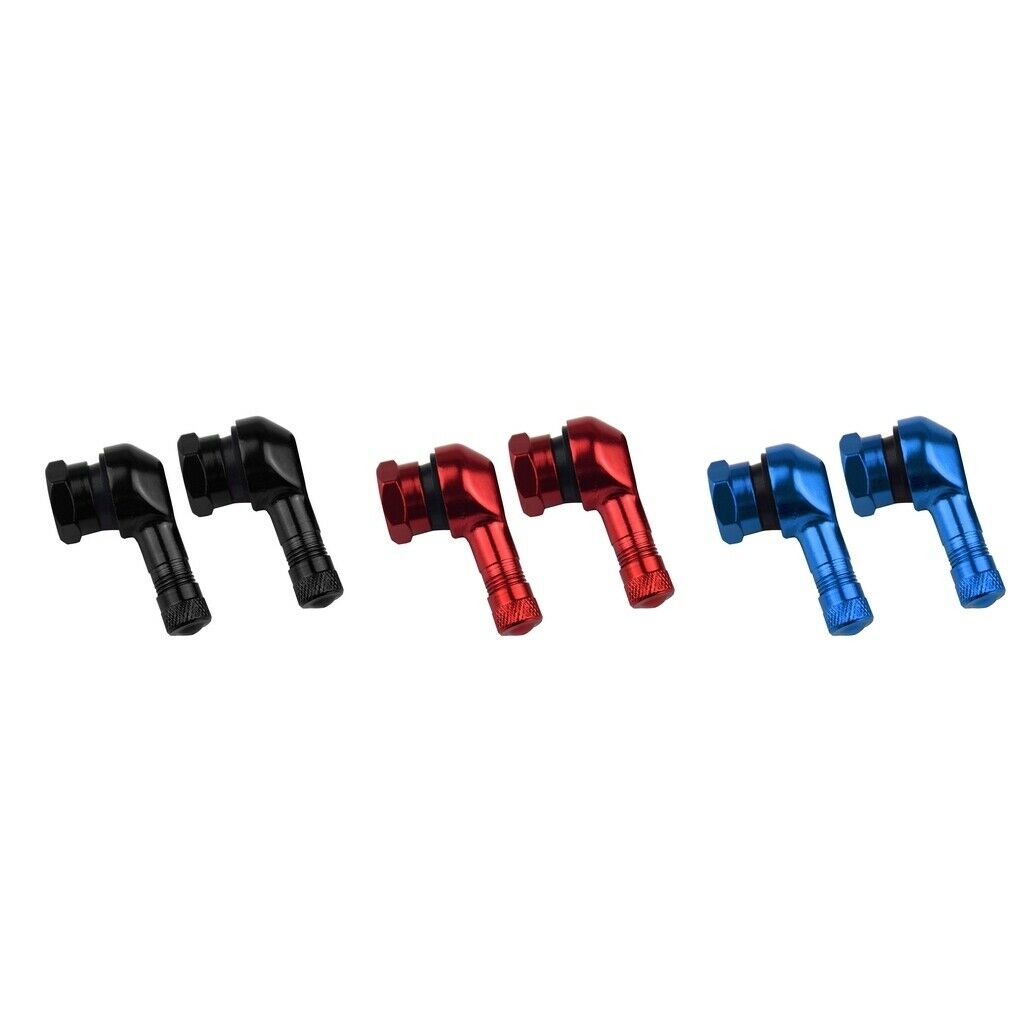 6 Pieces Aluminum Motorcycle 11.3mm Tire Wheel Stem Valve   90° Angled