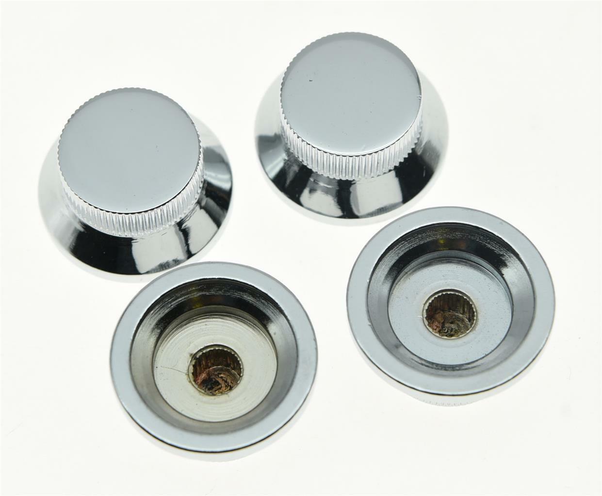 4pcs Chrome Metal LP Top Hat Bell Knobs Guitar Bass Knob for Metric 5.8mm Pots