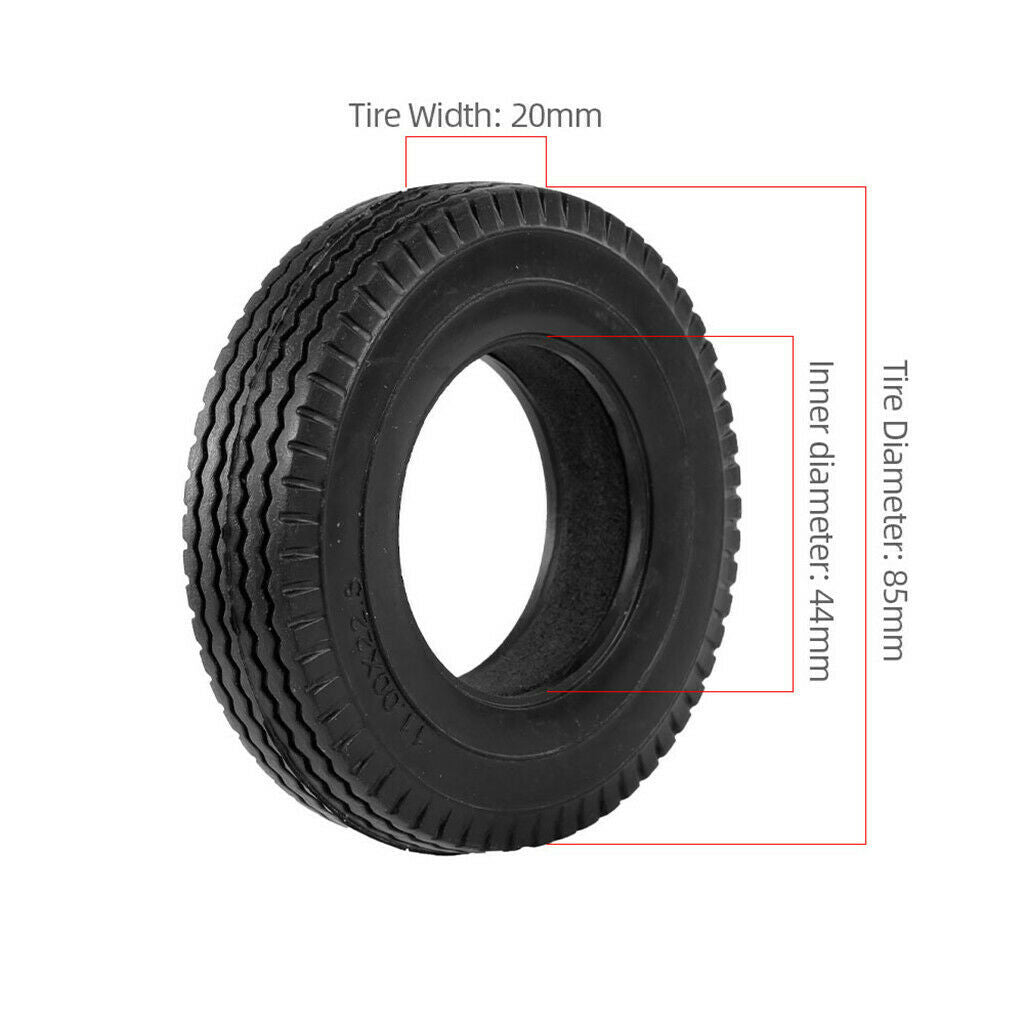 Set of 2 RC Car Spare Parts Rubber Tire 85mm for 1/14 RC Car Replacement