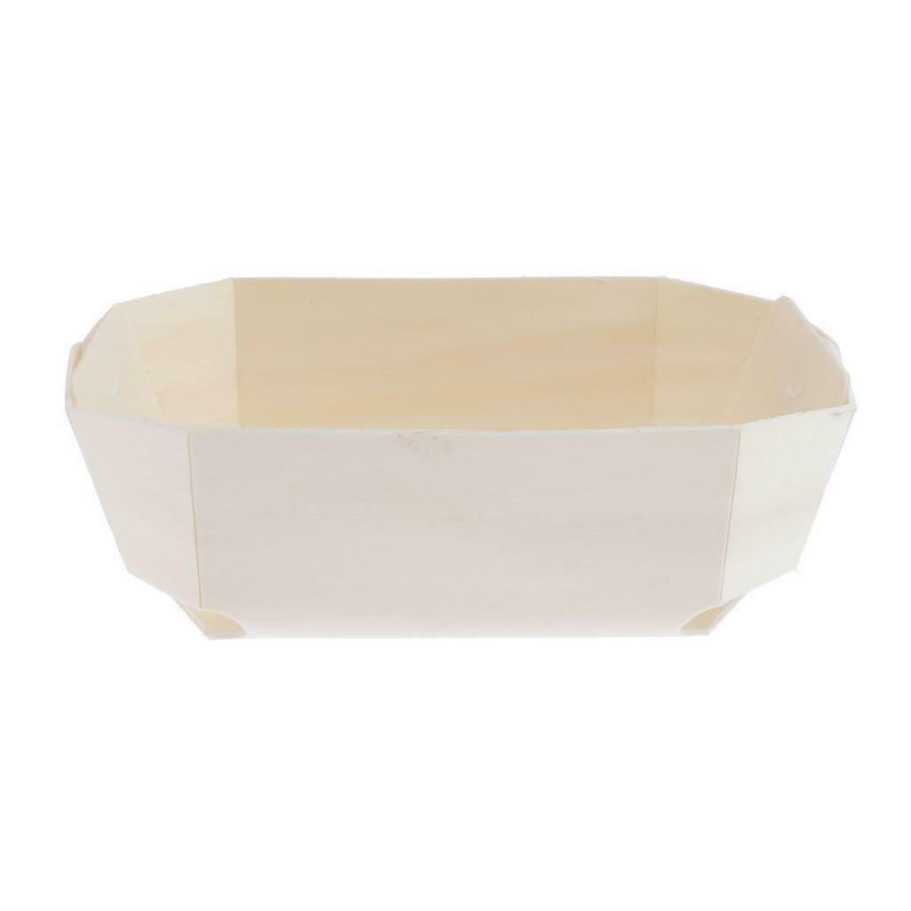 50 Pieces Disposable Wooden Bakery Boxes for Party Serving Foods