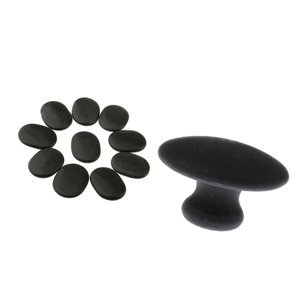11 Pieces Massage Stone Natural   Basalt Hot Rock for Spa Gua Sha