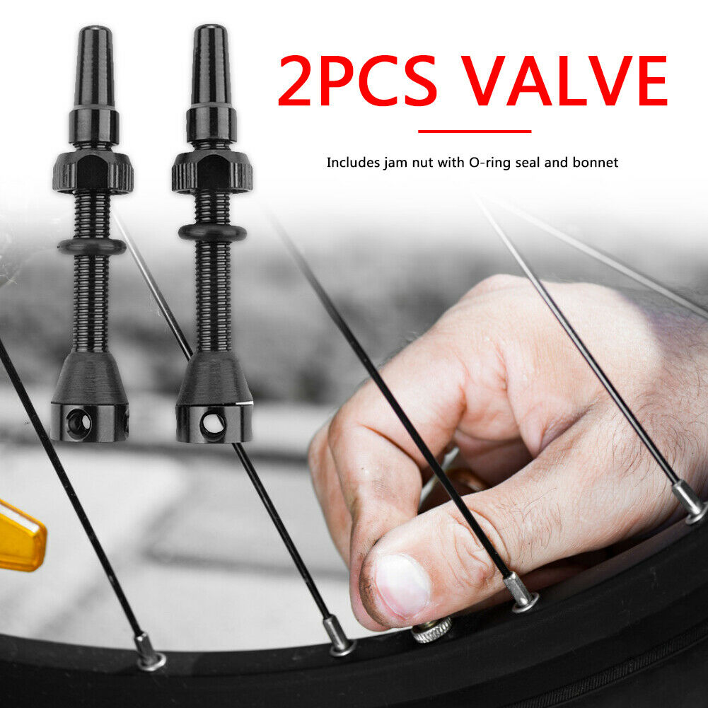 2pcs 40mm Bicycle Bike Tubeless Tire Presta Valve CNC Alloy Stem with Cap @