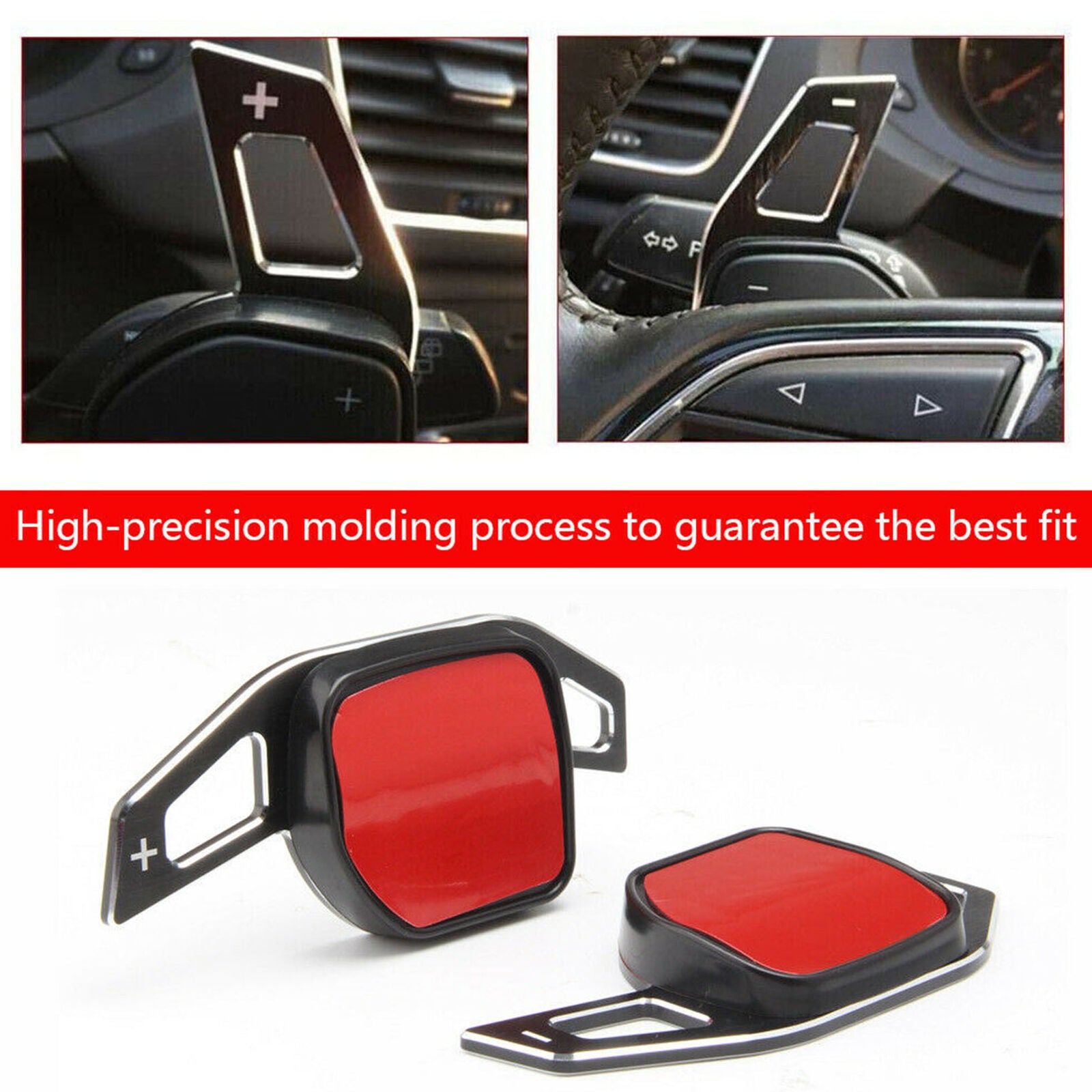 For AUDI Aluminum Black Paddle Shifters Extensions Steering Wheel Gear Shifters