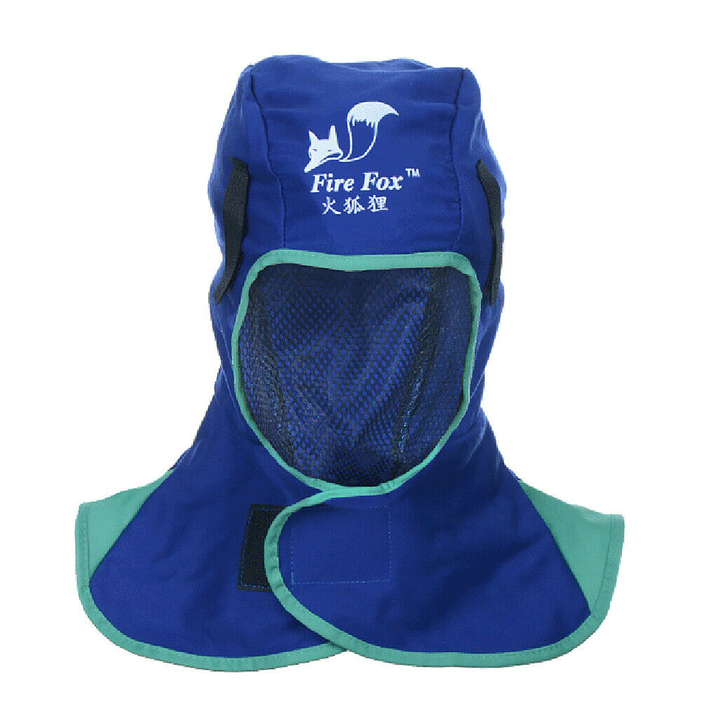 2 Pcs Flame Retardant Safety Helmet Welding Neck Head Protective Hood - Blue