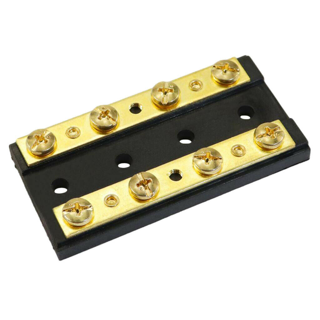 5 Pieces Marine Boat 4 Gang Duel Buss Bar Block 8 Terminal 32V60A Brass