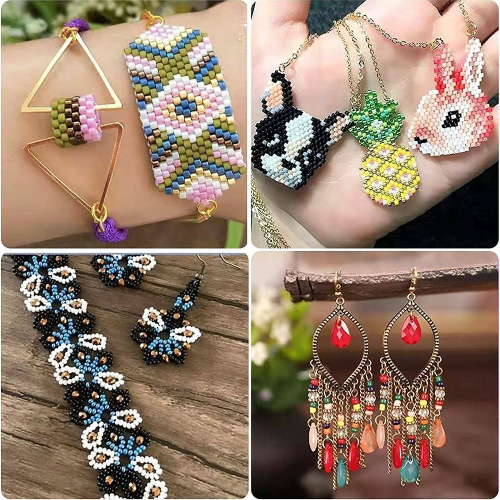20747Pcs Polymer Clay Beads Pendant Crystal Line for DIY Earrings Jewelry
