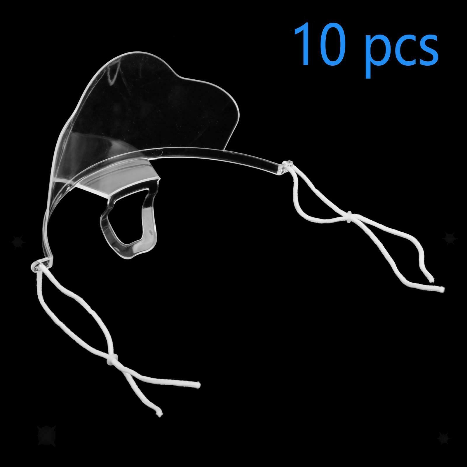 10 PCS Transparent Safety Mouth Visor Protective Shield Chef Food Mouth Shield