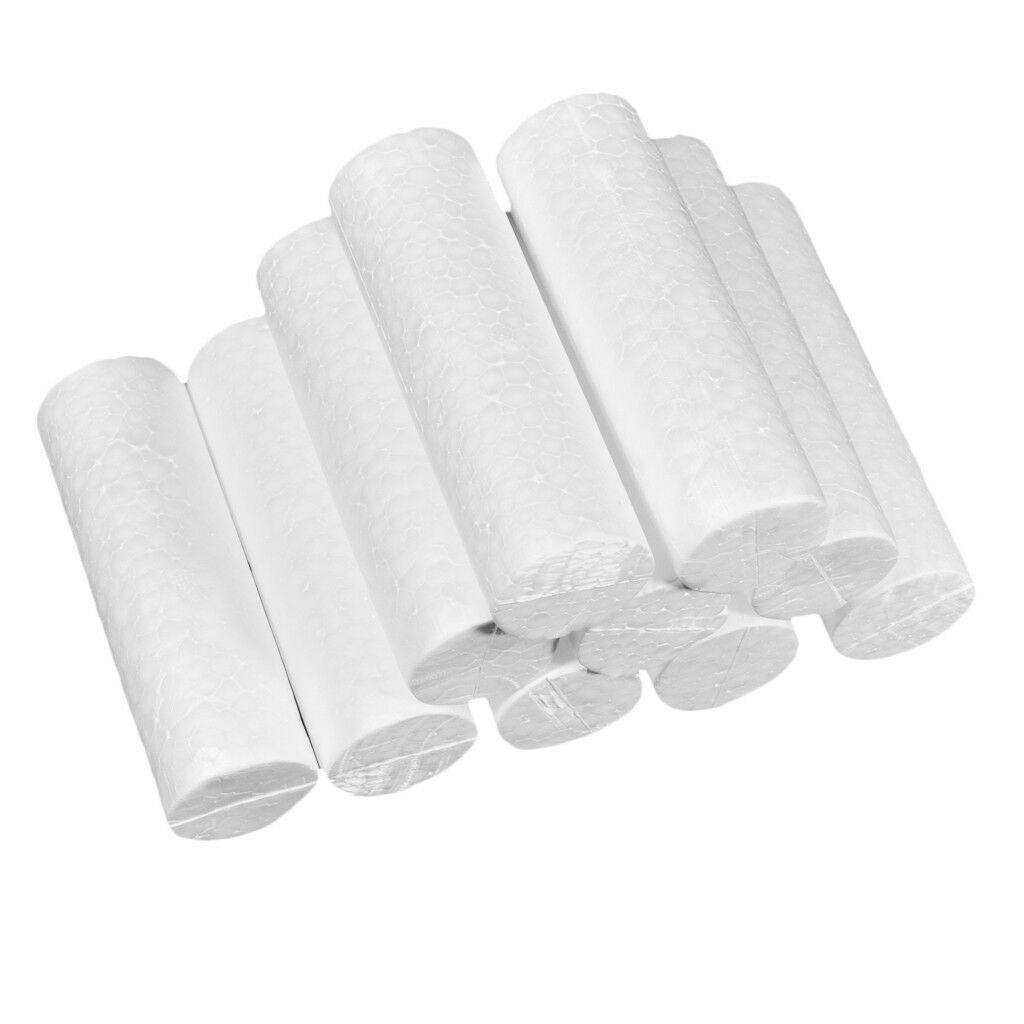10x Blank Cylinder Shape Polystyrene Styrofoam Foam DIY Materials 14x4.5cm