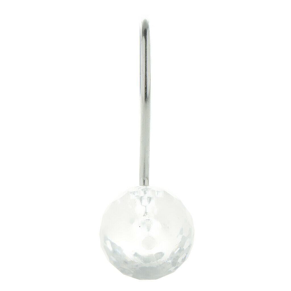 Acrylic Ball Curtain Hooks Rings Rustproof Metal Hook   for Shower Curtains /