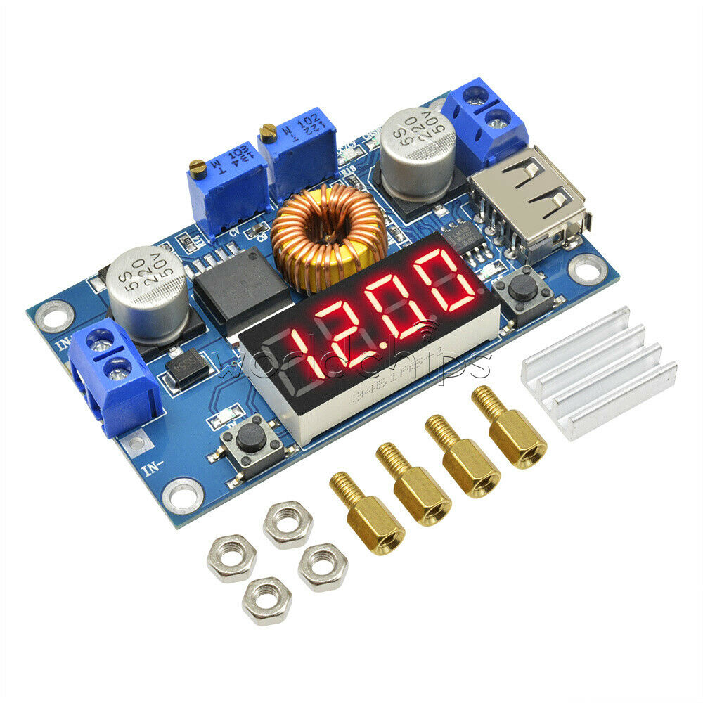 New 5A CC CV W/ USB Voltmeter LED Drive Step-down Lithium charger Power Module