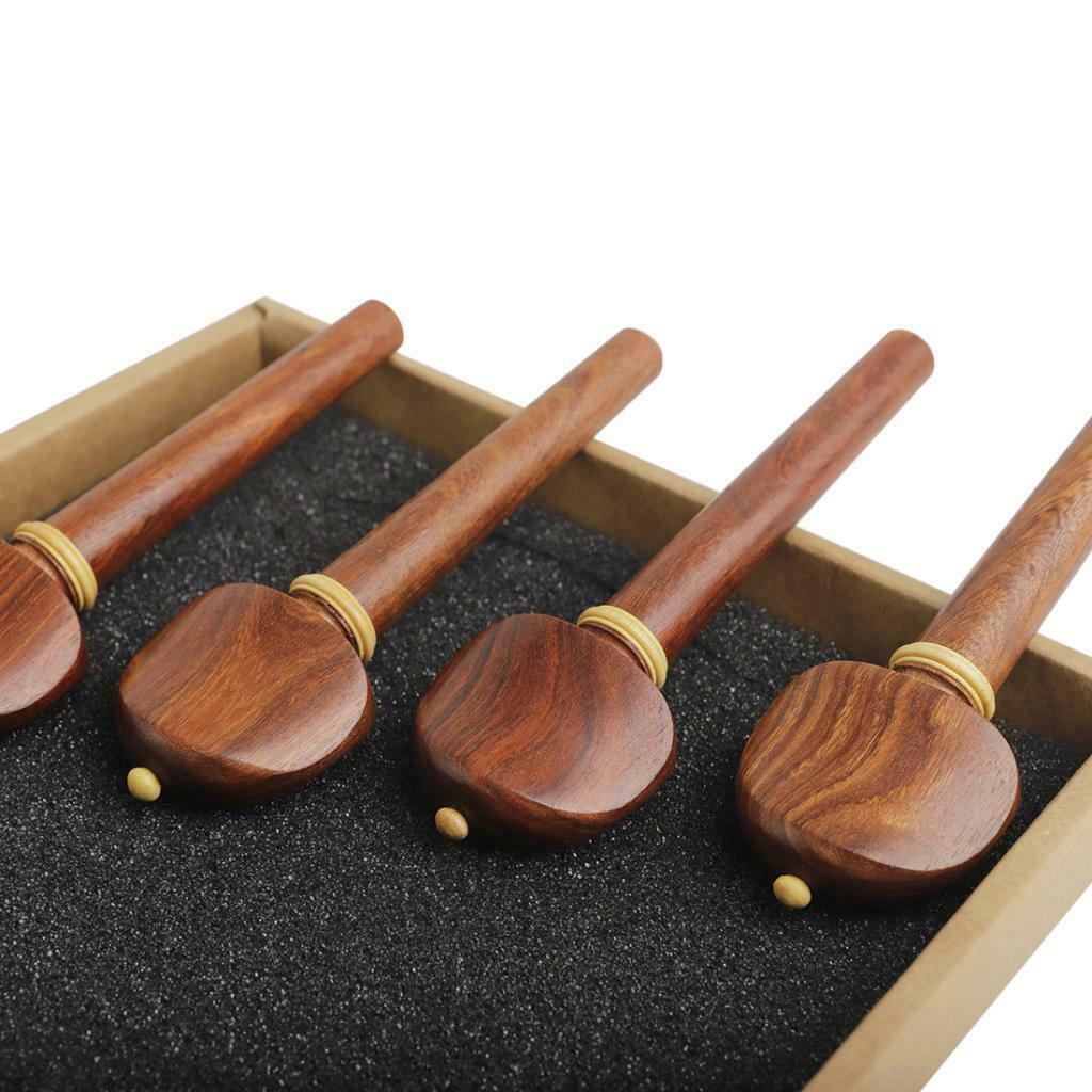 4 Pieces Stringed Instrument Cello Tuning Pegs Redwood Accessories