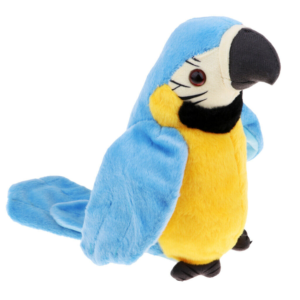 Plush Talking Parrot Electronic Pet Party Favors Children Toys 29cm Blue