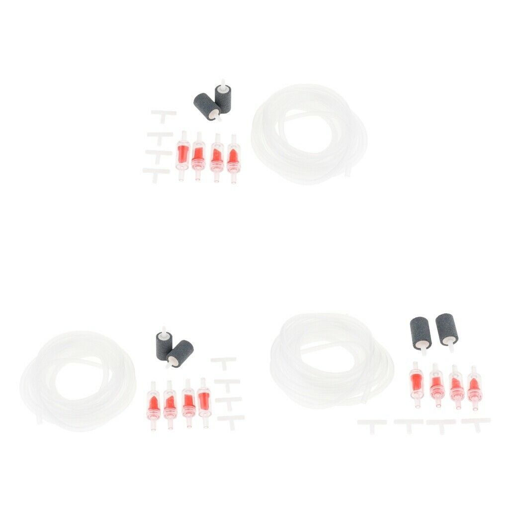 4m 3x Airline Tube+6x Air Stone +12 X Non-return