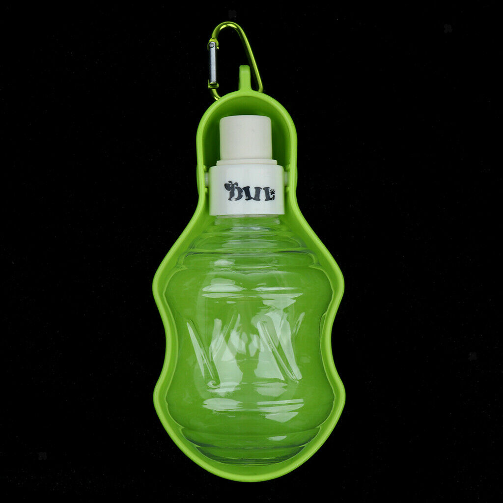Portable Dog Water Bottle Pet Cat Foldable Drink Bowl Feeder 250ml Green