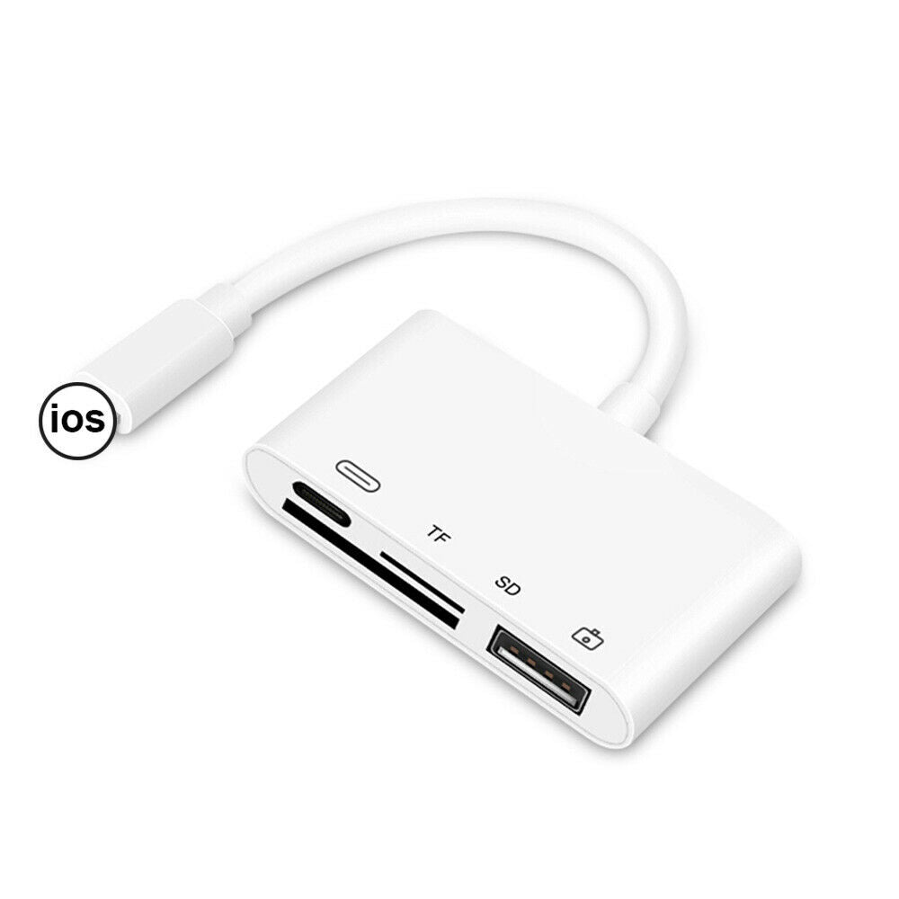 USB OTG Converter, SD/TF Card Reader, Plug and Play for iPhone12/11Pro/XsMax/XR