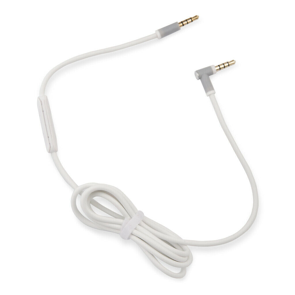 White Audio Cable for Beats by Dr Dre Solo3 and Studio 3.0 Microphone Aux