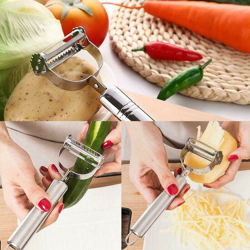 3in1 Stainless Steel Potato Peeler Carrot Grater Shredding Fruit Cutter t.l8
